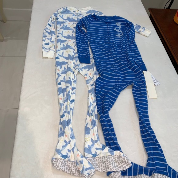 Carters two blue one piece all in one footed pajamas age 5 new with tags - Picture 1 of 5